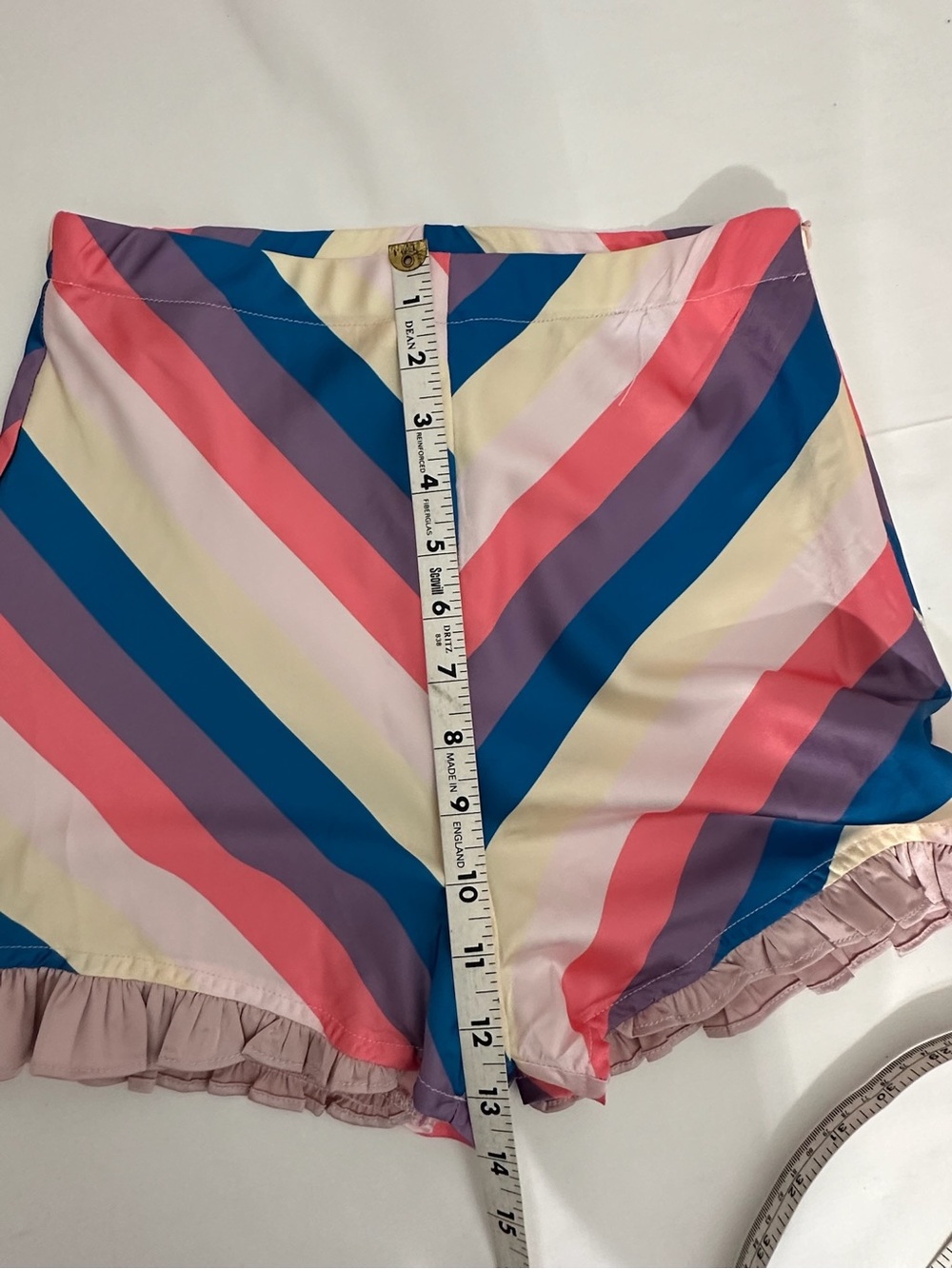 NWT Serpenti Chevron Stripe Ruffle Hem Micro Hot Shorts Pinup Style Retro XSmall - Picture 10 of 13